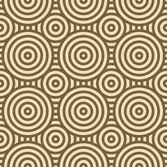 Wall Mural - Vintage circle line seamless pattern