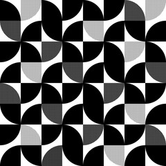 Wall Mural - geometric abstract seamless pattern. check black color texture on white background. funky figure geo