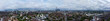 Aerial panorama of London skyline.