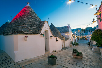 Wall Mural - Sunrise in Alberobello. the town of trulli in Puglia, a fantastic landscape