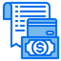 money blue line icon