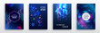 Technology modern brochure templates. Set of Science and innovation hi-tech background. Flyer design of tech elements. Futuristic business cover layout.