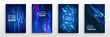 © arthead - Futuristic business cover layout. Technology modern brochure templates. Set of Science and innovation hi-tech background. Flyer design of tech elements.