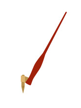 A Oblique Pen Holder For A Pointed Red Feather. Nib Holder. Vector Illustration In A Flat Style, Isolated On A White Background.