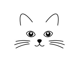 Wall Mural - Cute cat face.