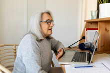 Elderly Woman Making Video Call