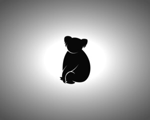 Wall Mural - Koala Silhouette. Isolated Vector Animal Template for Logo Company, Icon, Symbol etc