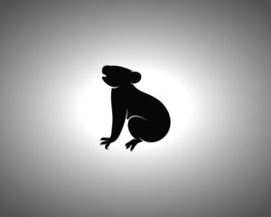 Wall Mural - Koala Silhouette. Isolated Vector Animal Template for Logo Company, Icon, Symbol etc