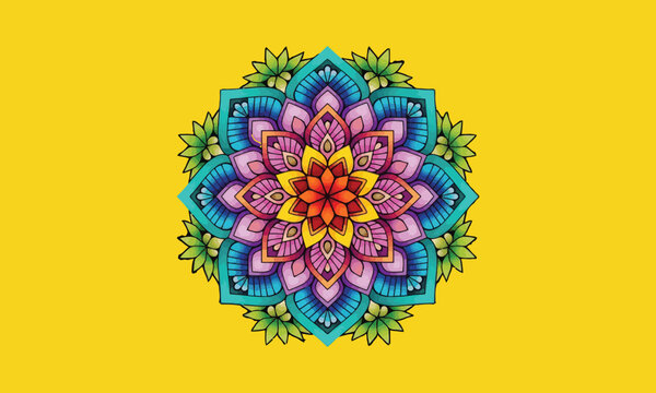 Mandala coloring book for kids mandala coloring page yellow background