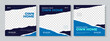 Set of three construction agency social media pack template premium vector