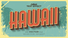 Editable Text Style Effect - Hawaii Retro Summer Text In Grunge Style Theme