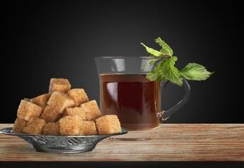 Wall Mural - Traditional Turkish Desserts with a cup of Tea.