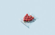 Red Christmas Tree Decorations/ Balls Packed In Plastic Bags