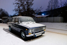 Classic Car On The Snow