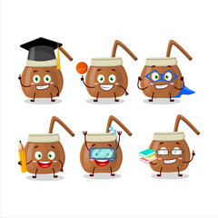 Canvas Print - School student of mate tea cartoon character with various expressions