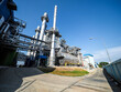 Auxiliary boiler systems from natural gas which include stack, burner, boiler and sky in power plant.