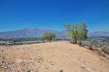 Wall Mural - The road on the hill close Los Andes city, Chile