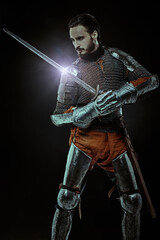 Wall Mural - knight in fighting pose