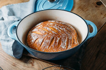 Food: Wholemeal Bread Baked In A Cast Iron Pot
