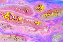 Pink & Lilac Abstract Liquid Background Full Of Dots