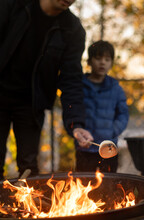 Roasting Marshmallows Over Fire Pit