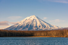 Popular Tourist Destination In Russia: Kamchatka Peninsula. The Spectacular Koryaksky Volcano.