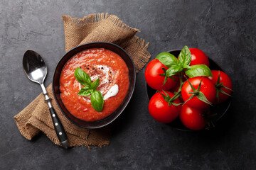 Sticker - Cold gazpacho soup with fresh garden tomatoes