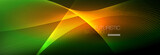 Fototapeta Sport - Abstract neon glowing light in the dark with waves. Shiny magic energy and motion concept, vector abstract wallpaper background