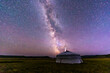 milkyway over a yurt in Mongolian countryside