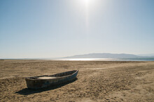 A Boat Stranded On The Sand