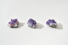 Three Healing Magic Amethyst Crystals