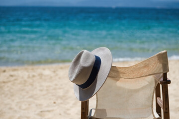 Poster - Holidays in the Greek islands, Koukounaries beach, Skiathos island, Greece, summer 2021