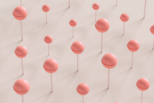 Pink Lollipop In Different Sizes