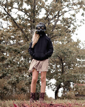 Child Wearing Gas Mask Outside