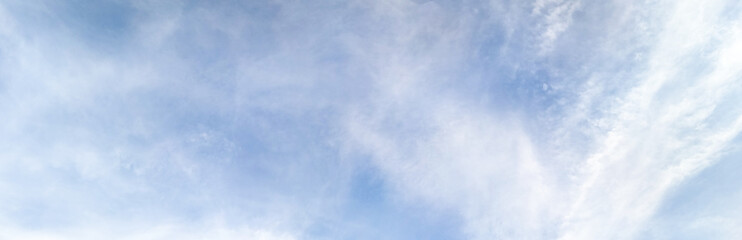 Wall Mural - Panorama blue sky background with tiny clouds.
