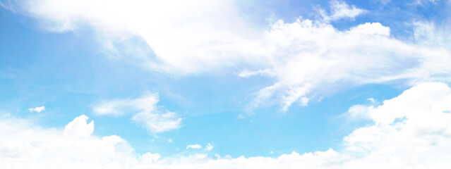 Wall Mural - Panorama blue sky background with tiny clouds.