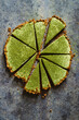 © ADDICTIVE STOCK - Matcha green tea cheesecake cut into portions