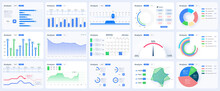Modern Infographic Template With Stock Diagrams And Statistics Bars, Line Graphs And Charts For Finance Report. Diagram Template And Chart Graph,UI And UX Kit With Big Data Visualization. Vector