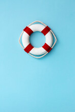 Life Ring On A Blue Background