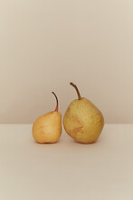Two Pear On Table