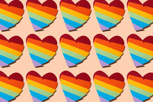Mosaic Of Rainbow Hearts