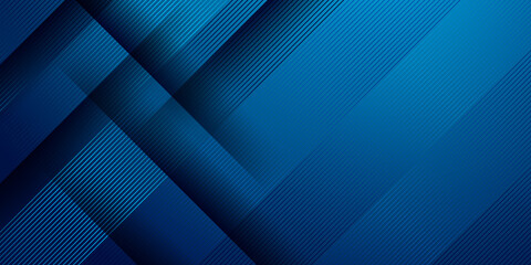 Wall Mural - simple minimal 3d dark blue abstract business presentation background with light stripes and overlap