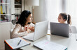 © Marco Govel/Stocksy - Girls studying at home