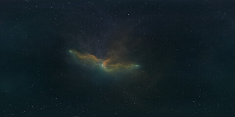 Wall Mural - 360 degree interstellar cloud of dust and gas. space background with nebula and stars. glowing nebul