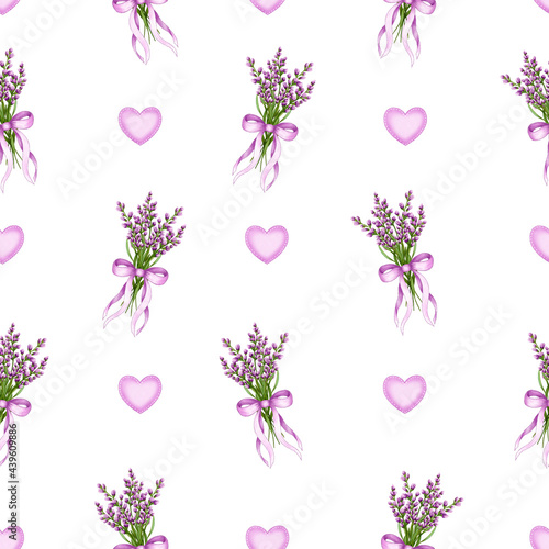 Tapety Francuskie  jednolity-wzor-kwiatow-lawendy-bukiet-lawendy-serce-delikatne-polne-kwiaty