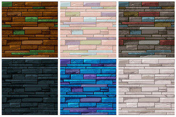 Wall Mural - Seamless pattern stone brick old wall, multicolored backgrounds for wallpaper.