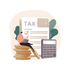 Wall Mural - Filing taxes by yourself abstract concept vector illustration.