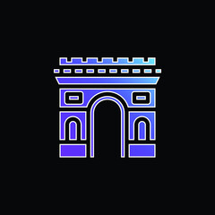 Arc De Triomphe blue gradient vector icon