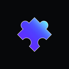 Wall Mural - Black Puzzle Piece Rotated Shape blue gradient vector icon