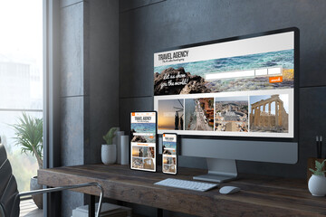 Wall Mural - Responsive desktop devices